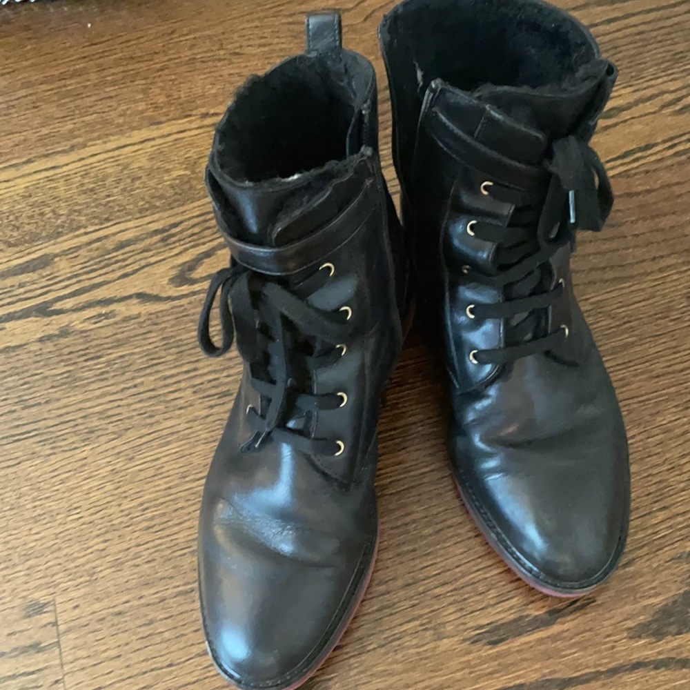 Luca Grossi black leather biker boots